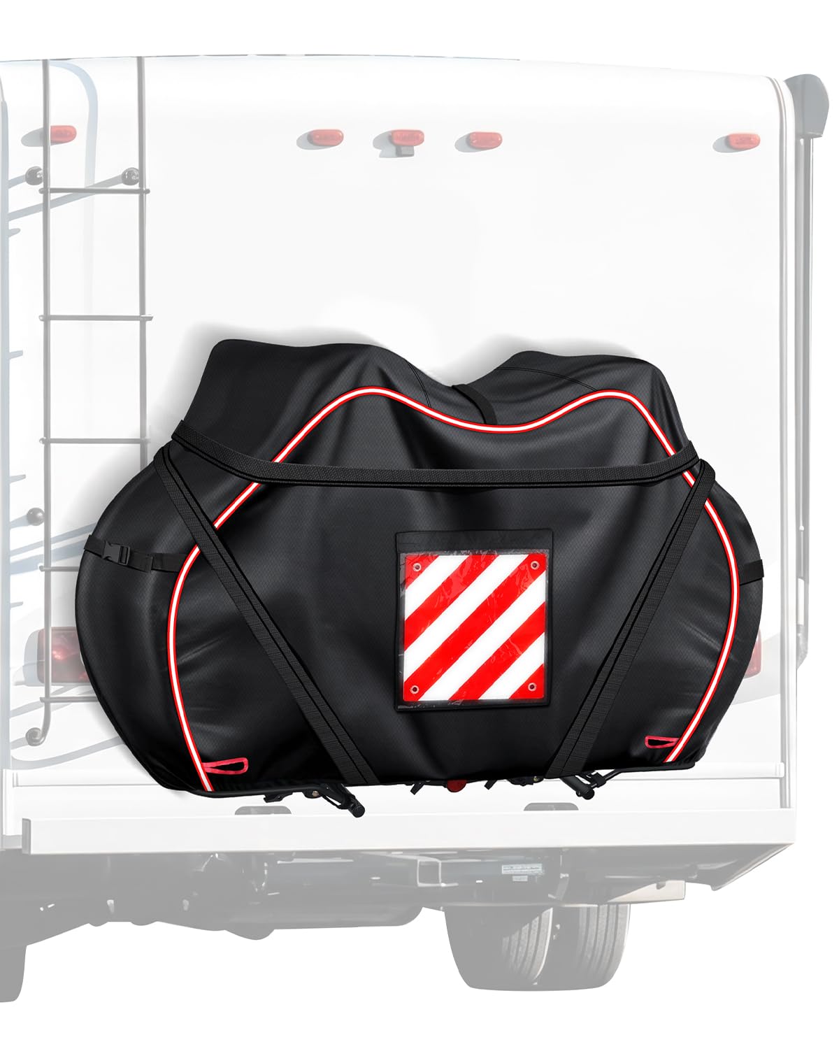 900D Série Housse de Vélo pour 2 Vélos | Résistant aux déchirures, pour porte-bagages arrière, imperméable, avec sac de signalisation