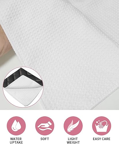 Miniatura 5 de Kitchen Towel 2 Packs Cotton Waffle Weave, Black Geometric Rhombus 16 x 24 Inch Absorbent Quick Drying Dish Towels Clothes for Kitchen Living Room