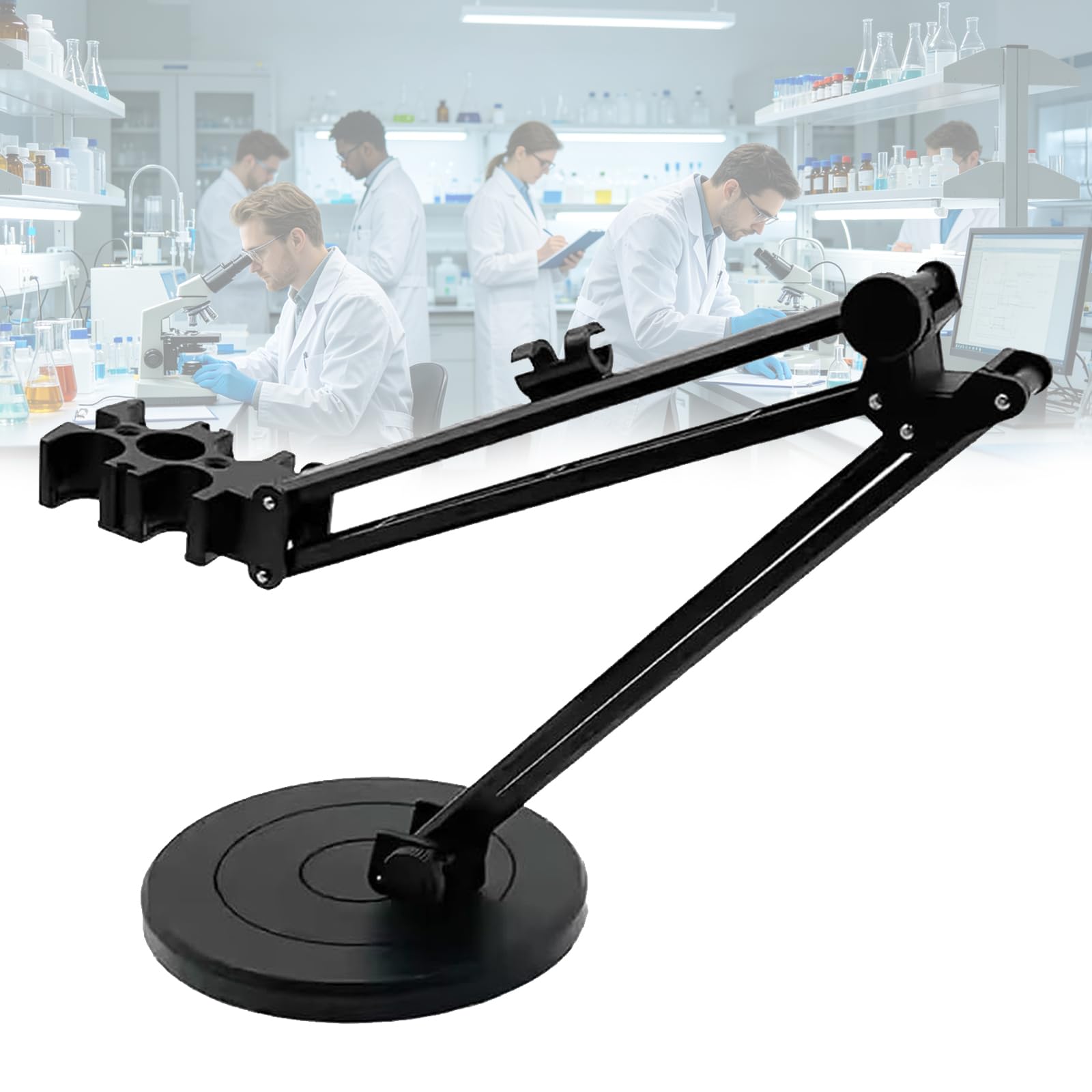 Gylslw 360° Rotating Retractable Electrode Holder, Lab Stand For Ph/Conductivity/Ion Meters, Holds 4 Electrodes