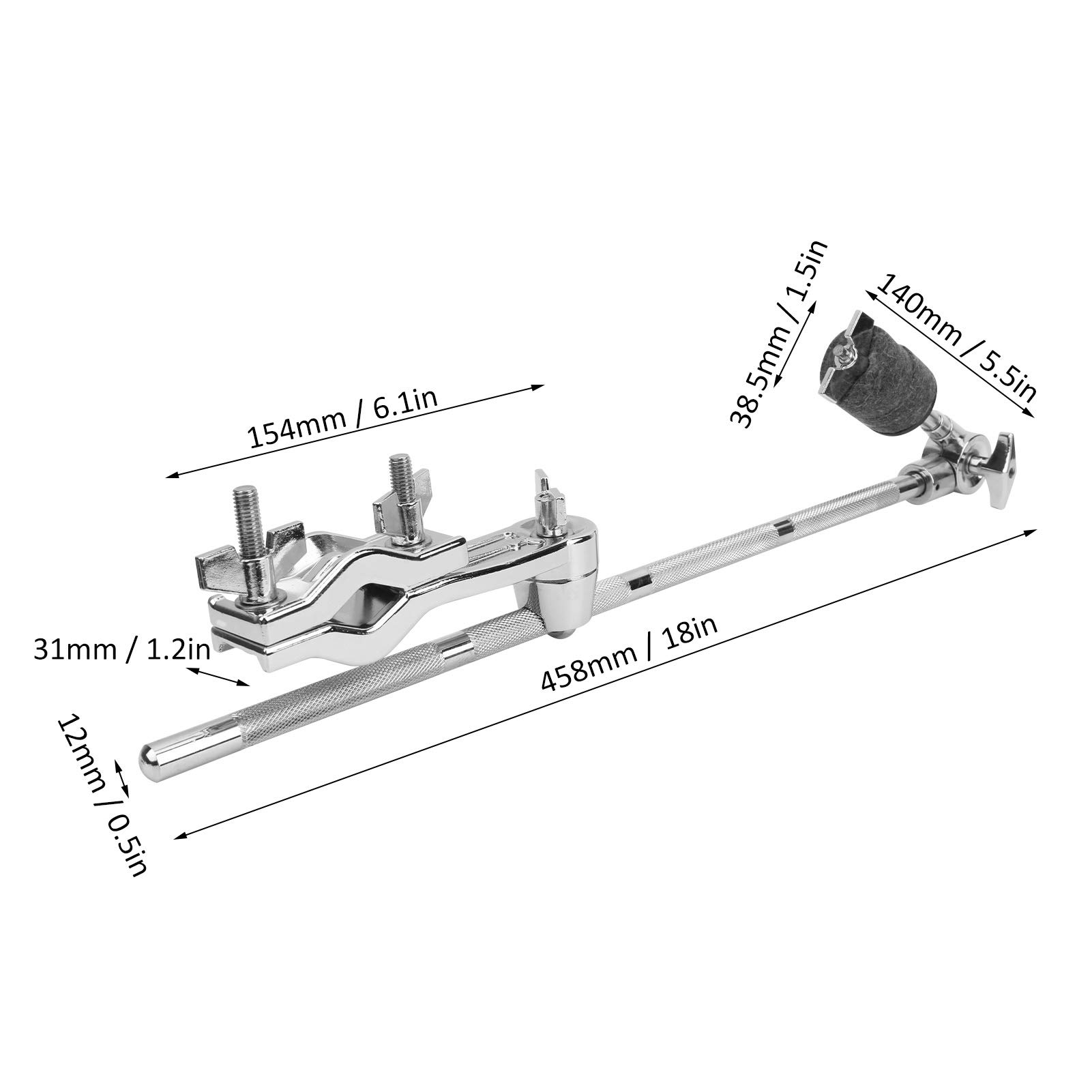 Morsetti di estensione del kit di batteria, supporto per piatti rimovibile durevole, per rullanti