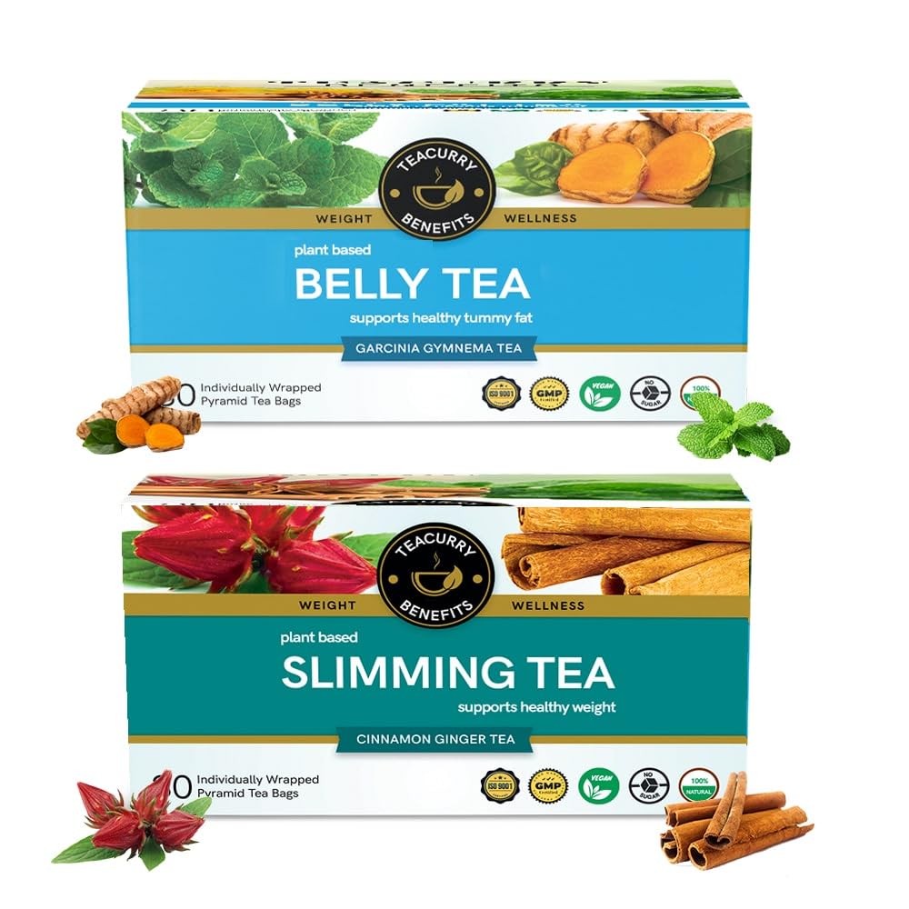 Teacurry Belly Tea & Slimming Tea Combo (1 Month Pack, 60 Tea Bags) - Supports with Flatter Tummy and Overall Weight Management. - 100% Natural (B0CW1RP97V) Amazon Price History, Amazon Price Tracker