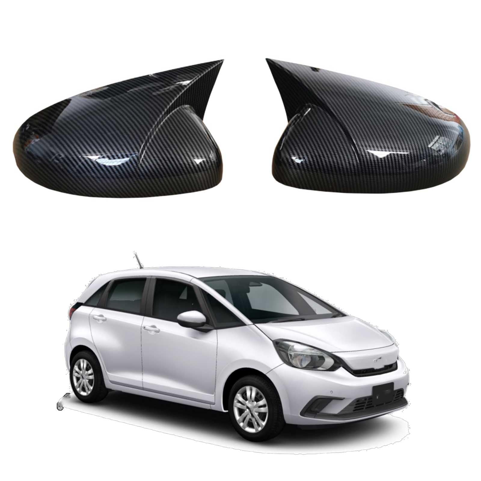 PAPEP Door Mirror Cover Caps for Fit 2021, Left Right Side Wing Rearview Mirror Cover Lid 2 Pieces Exterior Styling Accessory,Carbon fiber texture