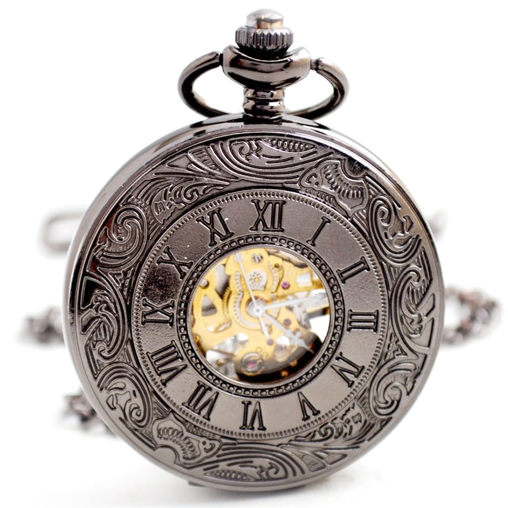 Reloj de Bolsillo mecánico Cadena Hueca mecánica for Hombre, Informal, Grande, Colgante, Accesorios for Reloj(3-Pack)