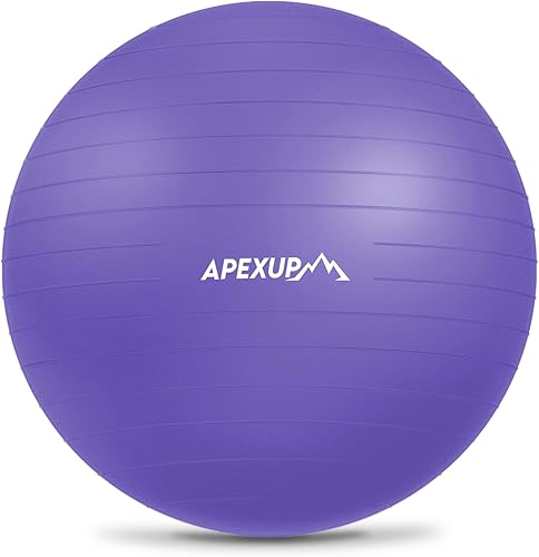Miniatura 18 de APEXUP Pelota de Yoga Pelota de Ejercicio Antideslizante Resistente para Fitness, Equilibrio y Entrenamiento del Core Negro,Azul,azul rosa,Azul
