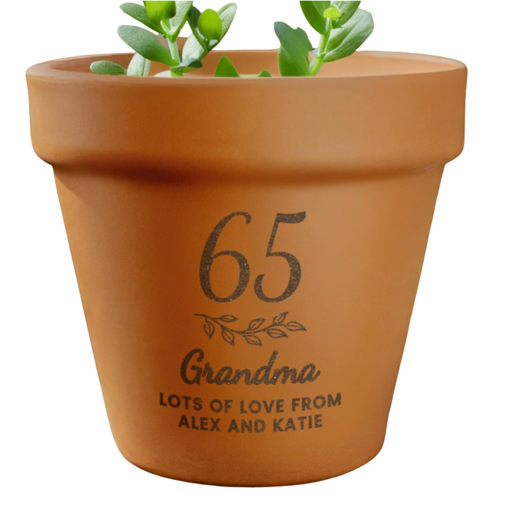 CalEli Gifts Personalised Terracotta Plant Pot – Custom Age & Name Birthday Gift for Her/Him – 18th 21st 30th 40th 50th 60th 70th Birthday – Indoor Garden Gift for Mum, Nan, Friend – 15cm
