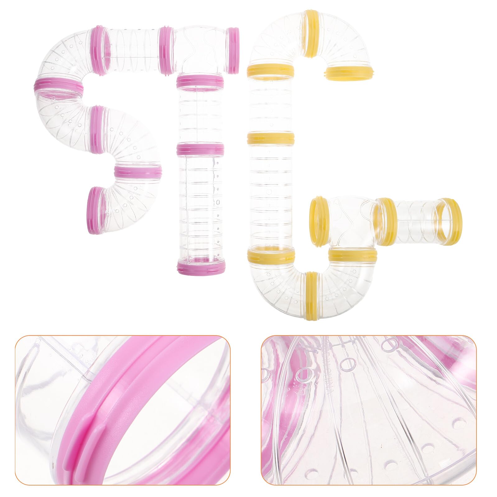 TOYANDONA 2sätze Hamsterröhren Kunststoff mit Transparenten Verbindungstunneln für Haustierkäfige DIY-modularer Tunnel für Mäuse Hamster Ratten und Kleintiere