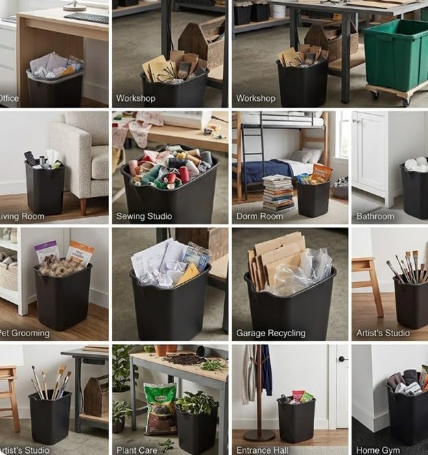 Pinch'm Wastebasket Black 14 qt 3 Units