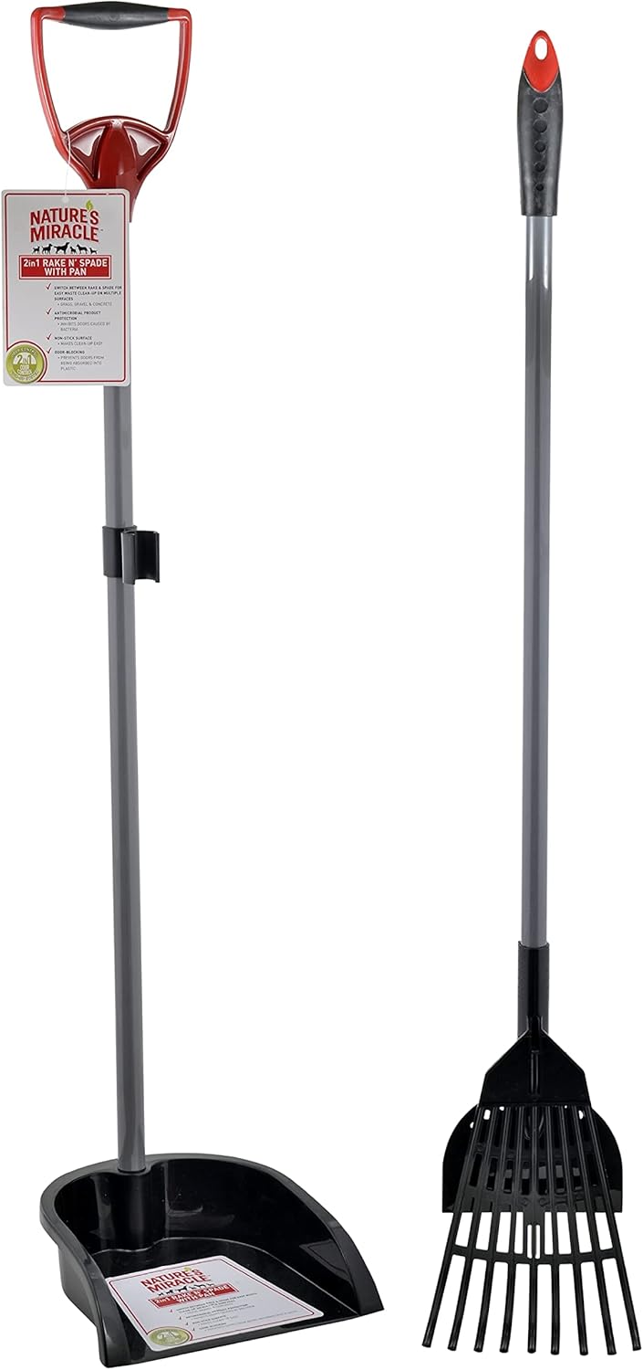 Nature's Miracle Nature’s Miracle 2-in-1 Rake N’ Spade With Pan, Scoop, For Pet Cleanup
