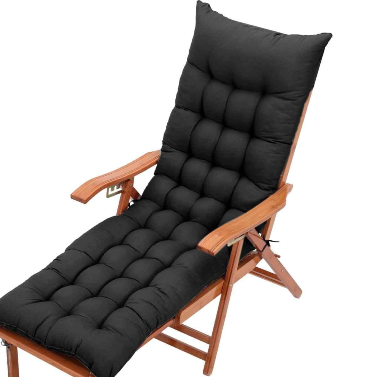 KYMMPL Durable Thick & Comfortable sun lounger cushion Garden Steamer Sunlounger Replacement Pad Outdoor & Indoor Sun Lounger Recliner Cushion Patio Furniture Cushion (Black,140 * 40)