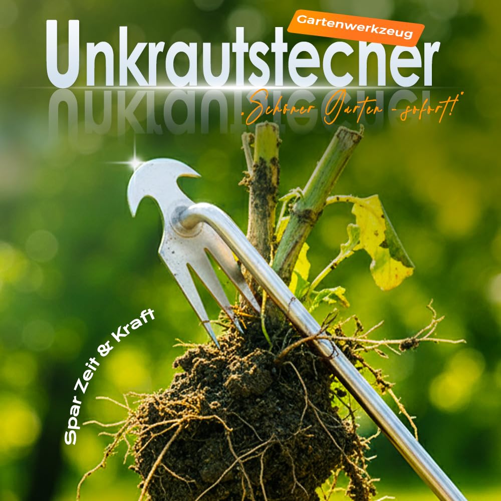 Unkraut Entferner Gerät, 2026 Neu Unkraut Entwurzelungs Werkzeug Gartenarbeit Hand Unkrautstecher, Mühelos Gartenwerkzeug, Hand Unkrautstecher für Graben Umpflanzen Jäten (Silber -1 Stück, 16 Zoll) - 2