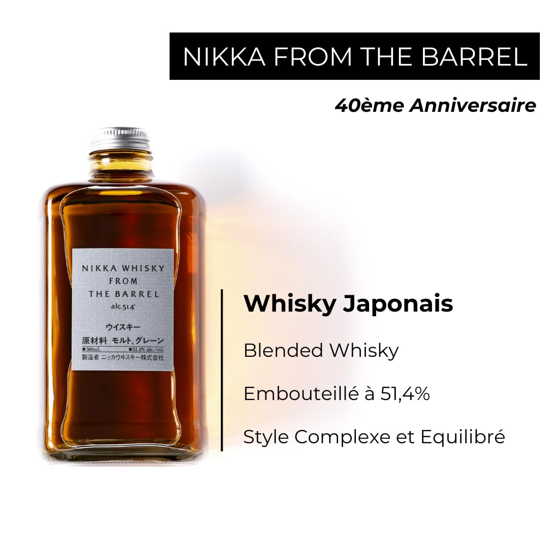 NIKKA - From the Barrel sans étui - Blended Whisky - 51.4 % Alcool - Origine : Japon - Bouteille 500 ml