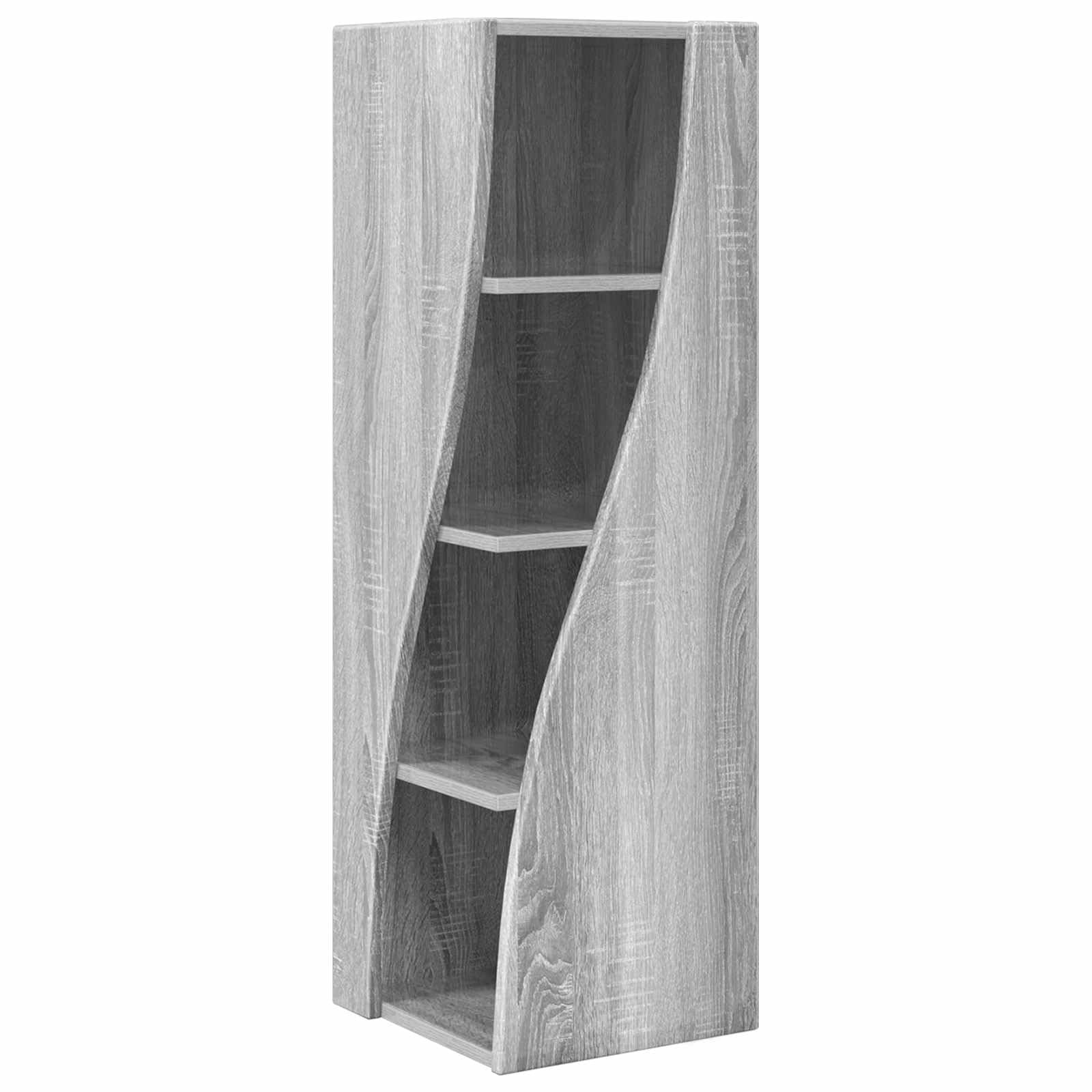 Eckschrank, 32 x 32 x 102 cm, technisches Holz, Sonoma-Grau
