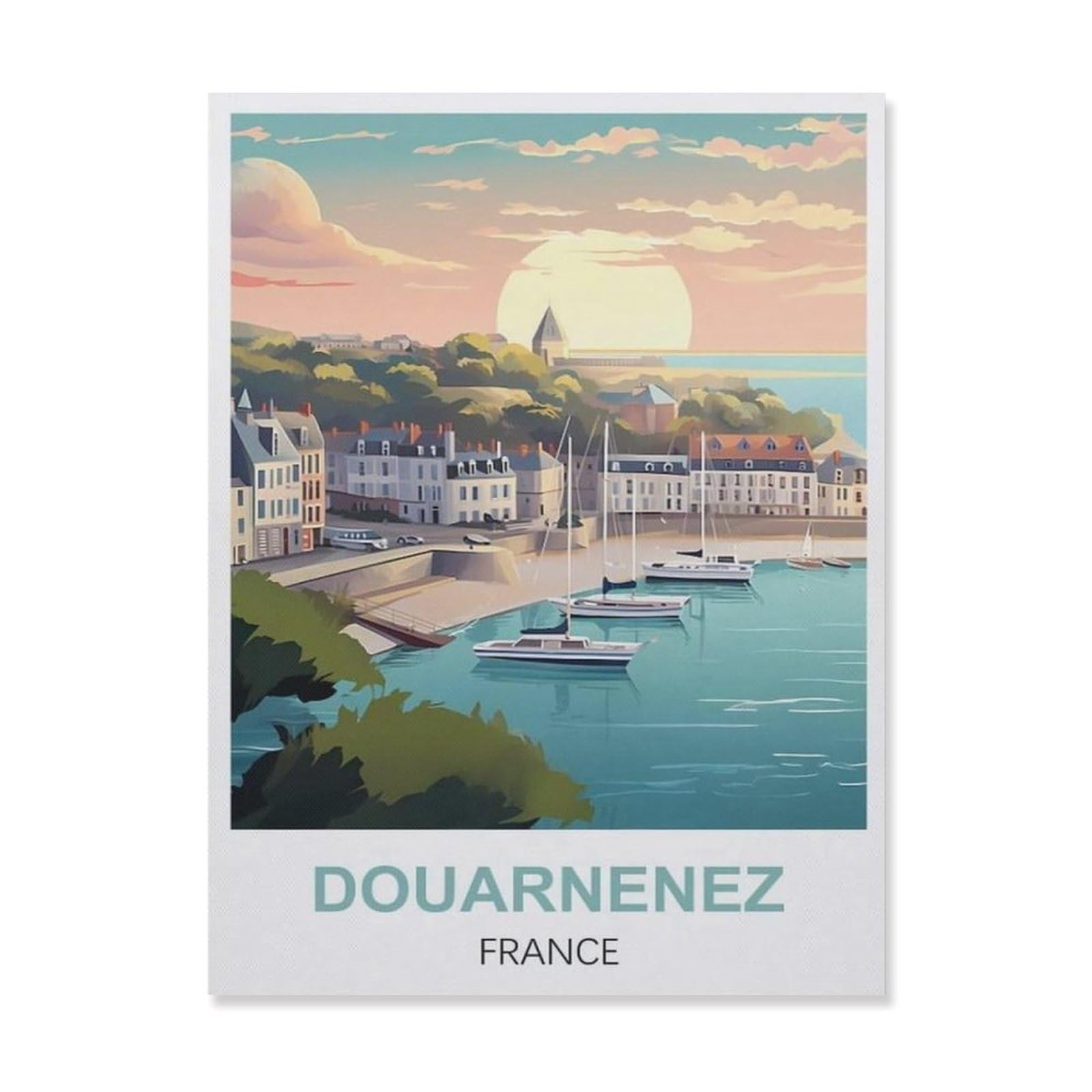 Funny Bathroom Wall Decor Signs，Douarnenez France(20x30cm）