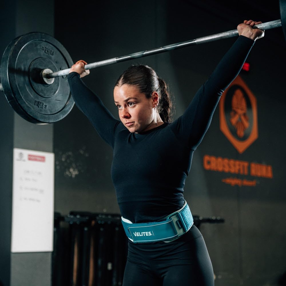 Velites - Weightlifting Lumbar Support Belt - Official of the Royal Spanish Weightlifting Federation - Extra-adherent Velcro - For Deadlifts, Squats, Snatches and Cleans