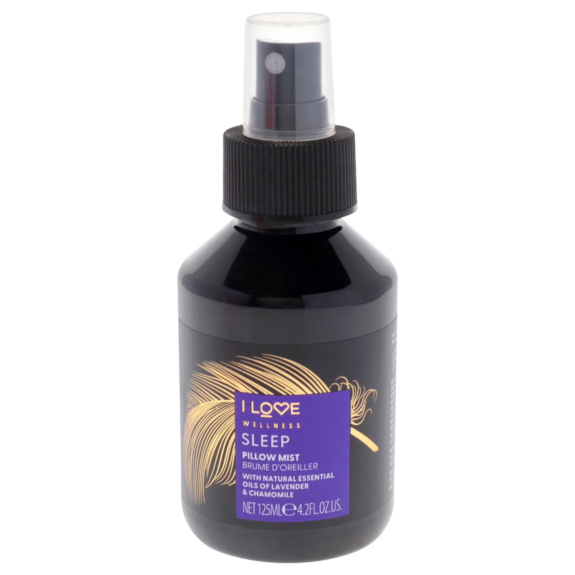 I Love Wellness Sleep Pillow Mist, with Natural Essential Oils of Lavender & Chamomile, Infused with Chamomile Extract & Petitgrain Oil, Vegetarian & Vegan-Friendly - 125ml