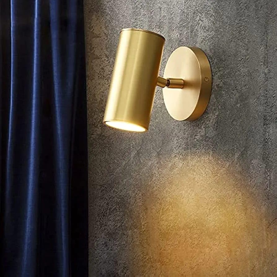 Image of Glowave 10W Modern LED Wall /Ceiling Spot Light with Adjustable Head - Warm White (Antique Brass Gold)