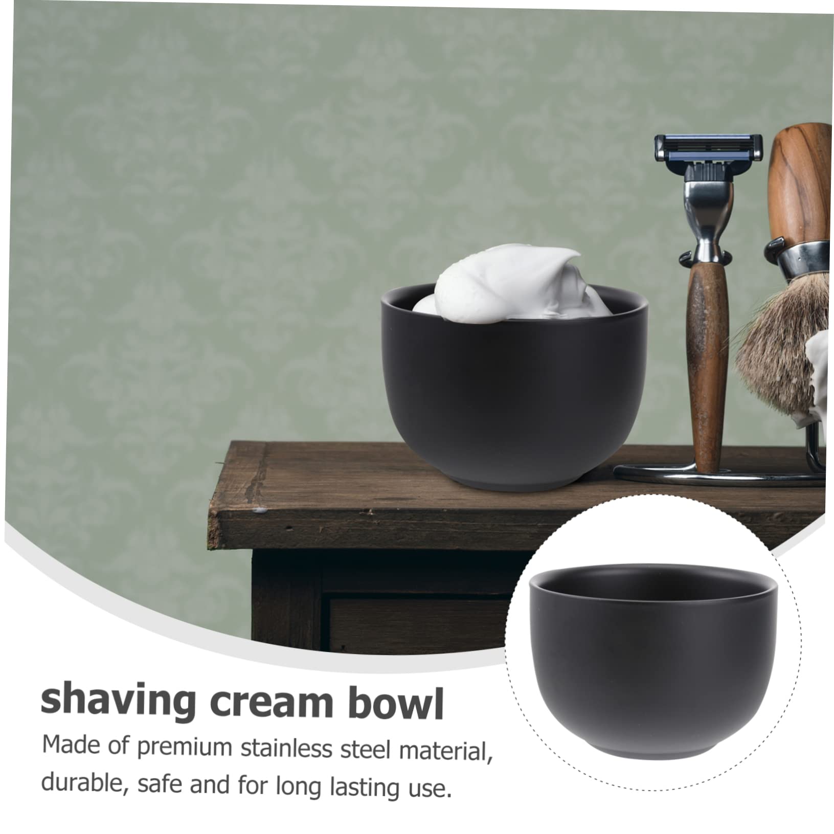 Beatifufu Shaving Bowls for Men Double Layer Shaving Soap Bowl Stylish Functional