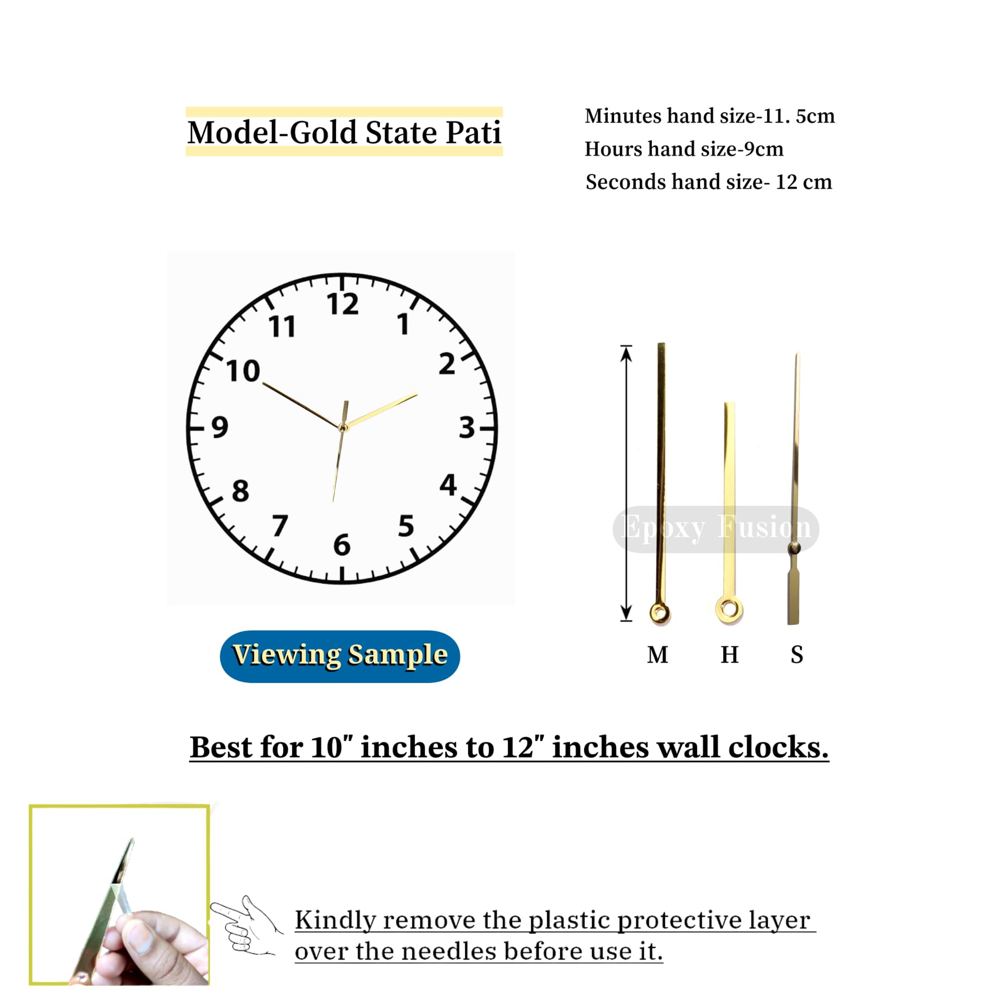 Epoxy Fusion 12 inch DIY Resin Clock Making kit, Round MDF Base (7mm Thick) for DIY Clocks and MDF Board for Resin Wall Clock (Gold State Pati) 3
