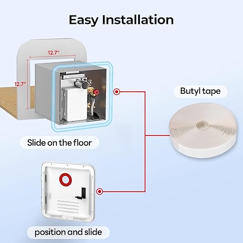Miniatura 3 de FOGATTI Calentador de agua sin tanque para caravana, 3 tamaños de puerta opcionales de 15 x 15 pulgadas, 15 x 18 pulgadas y 18 x 18 pulgadas para