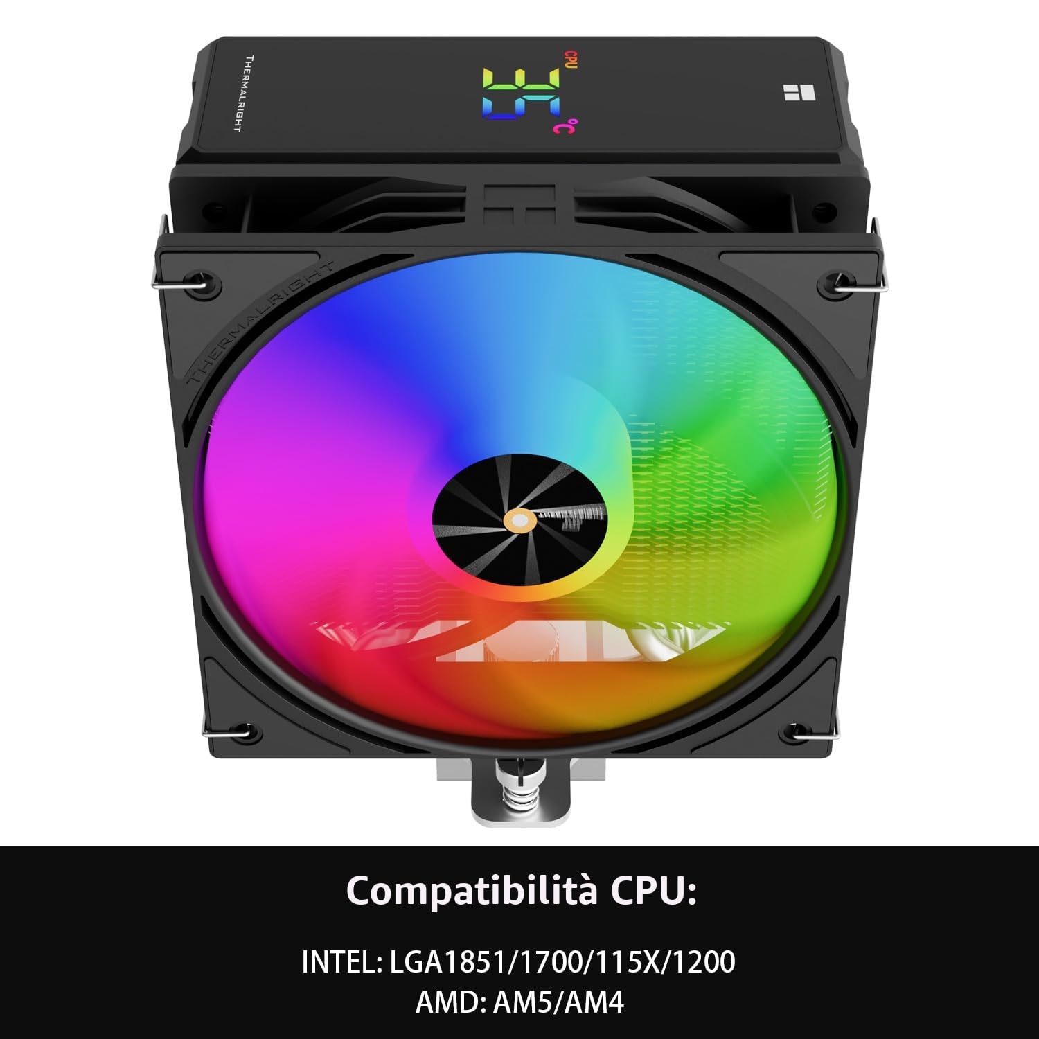 TR Assassin X 120R - Radiatore digitale ARGB per copertura superiore display digitale, TL-P12-S PWM, silenzioso, supporta AM4/AM5, Intel LGA1851/1700/115X/1200