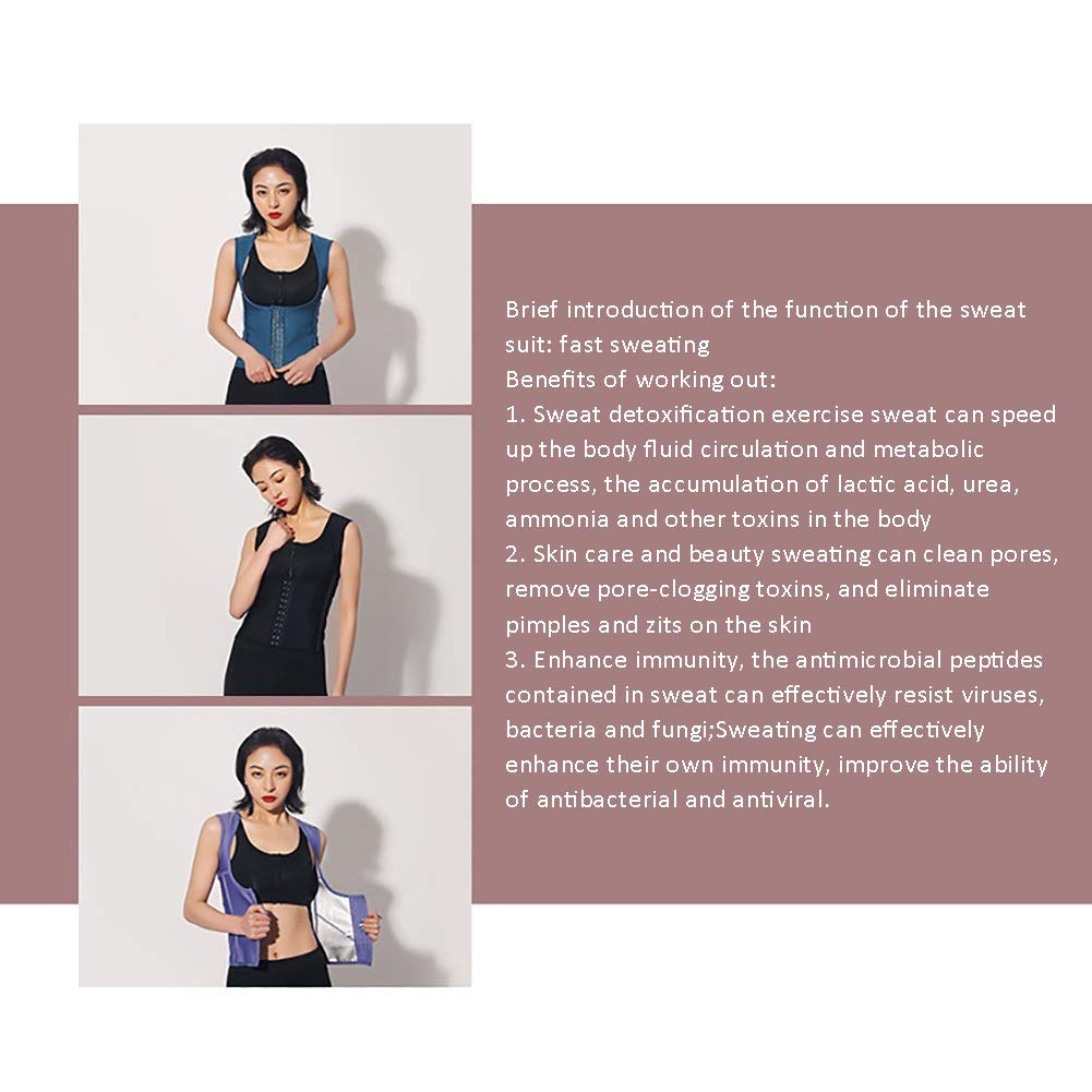 G&F Damska kamizelka neoprenowa pot talia koszulka mięśnie fitness body shaper fitness utrata wagi S-2XL (kolor: niebieski, rozmiar: XXL)