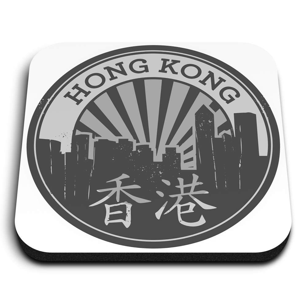 Destination Vinyl Ltd Multicolor 1 X Square Mdf Fridge Magnet - Hong Kong China Travel Stamp 40339