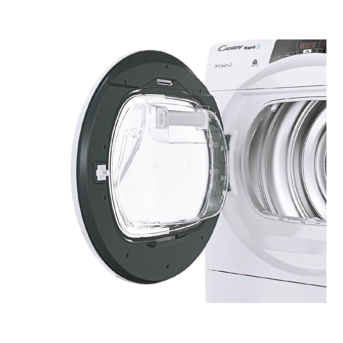 Candy RapidÓ ROE H8A2TE-S - Secador de bomba de calor / 8 kg/depósito de condensación Easycase con indicador de llenado óptico directamente en el ojo de buey/manejo inteligente con Wi-Fi moderno +