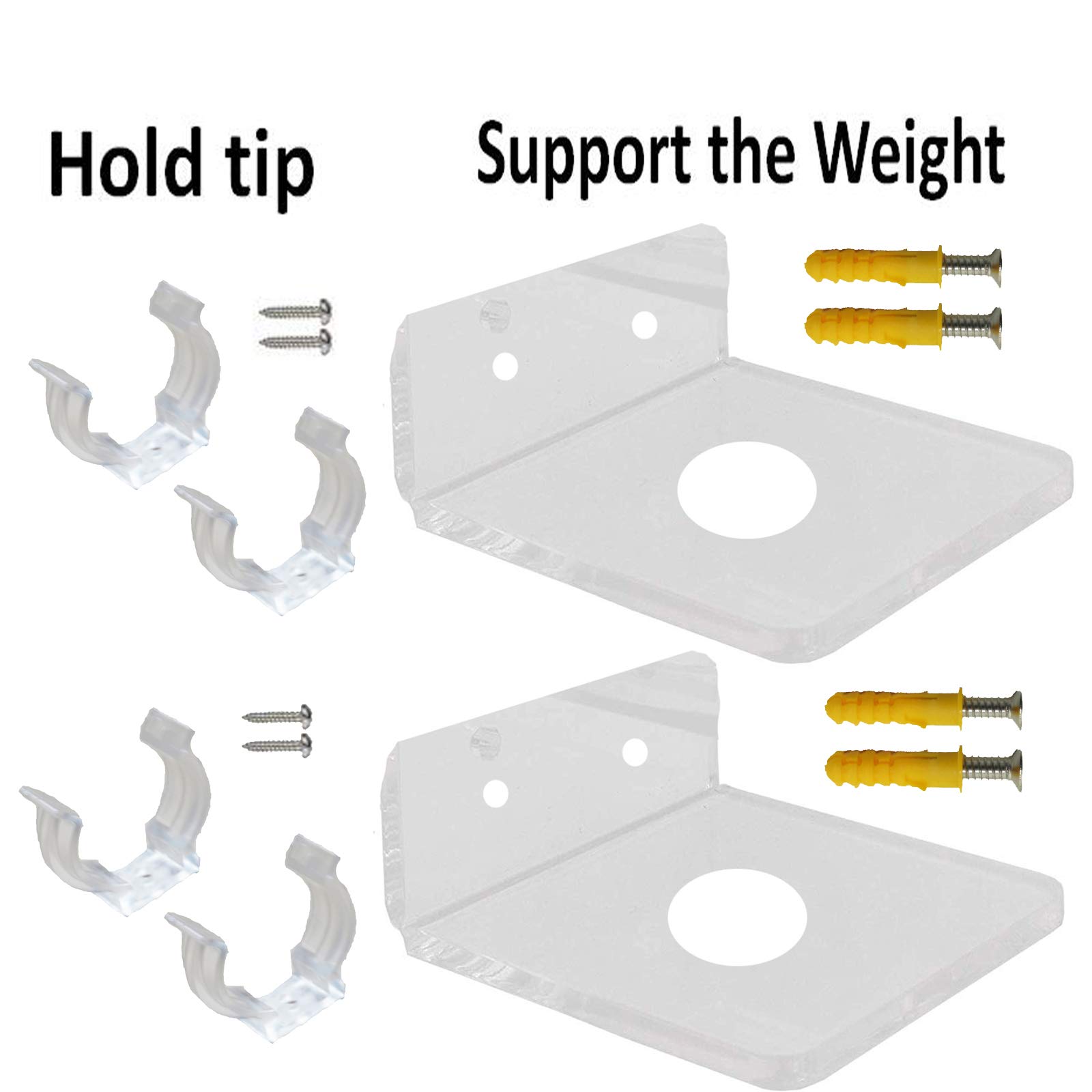 AUXPhome (2 Pack) Clear Acrylic Display Stand for Star Wars Light Saber FX Master Replicas Graflex LED Light Swords Double Bladed Dual Sabers - No Lightsaber