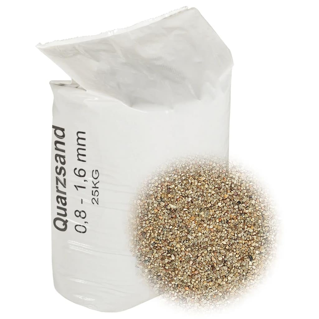 Generic Kwarcowy Piasek Filtracyjny do Basenu 0,4 0,8 Mm Wielkość Ziarna Zamiennik Krzemionki do Filtrów Piaskowych Basenów i Systemów Filtracyjnych Worek 25 Kg (0,8-1,6 mm)