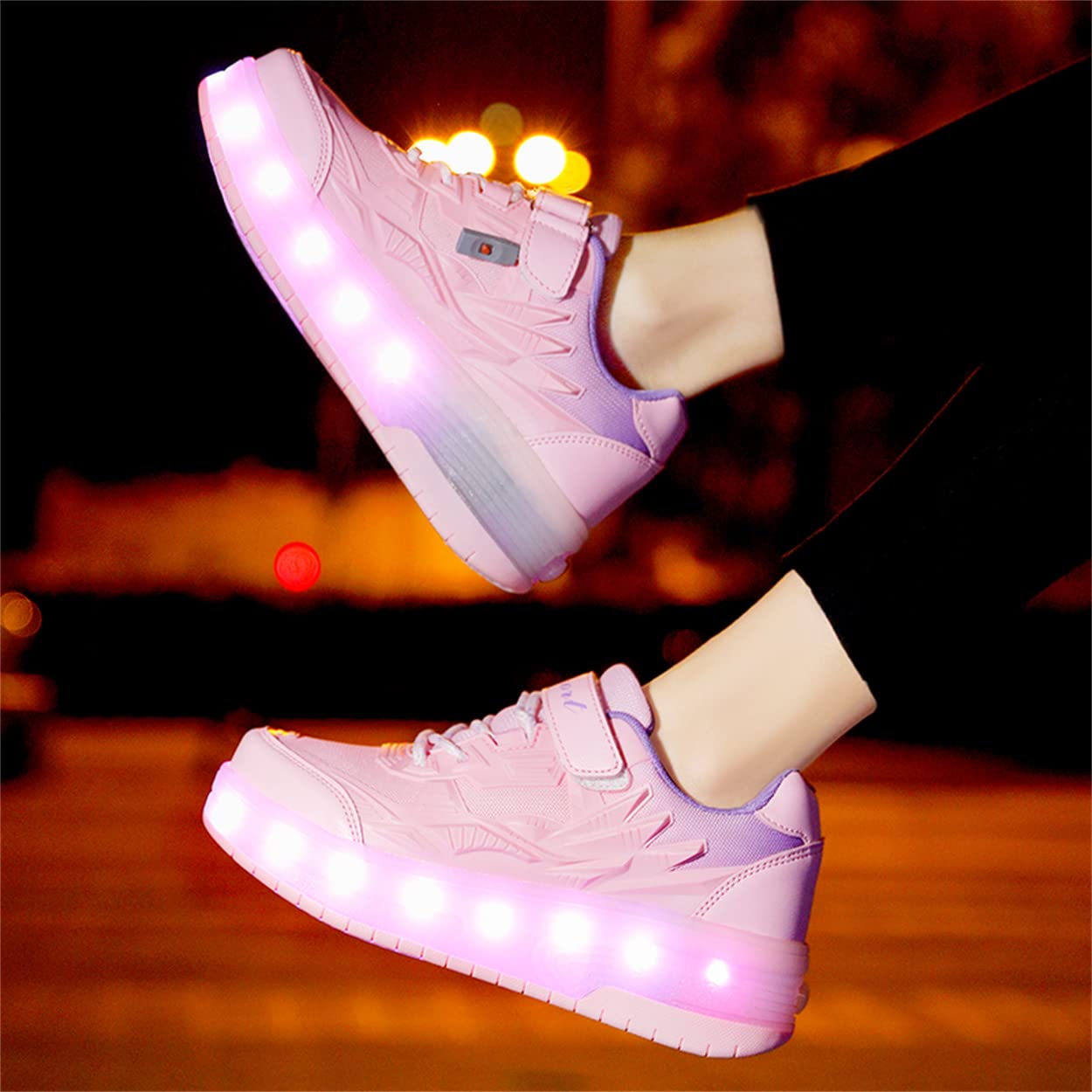 Zapatos con Ruedas Zapatillas con Dos Ruedas para niños y niña Led Luces Zapatillas con Ruedas Se Puede Bambas con Ruedas Regalo Creativo de Navidad y cumpleaños en el día de los Reyes