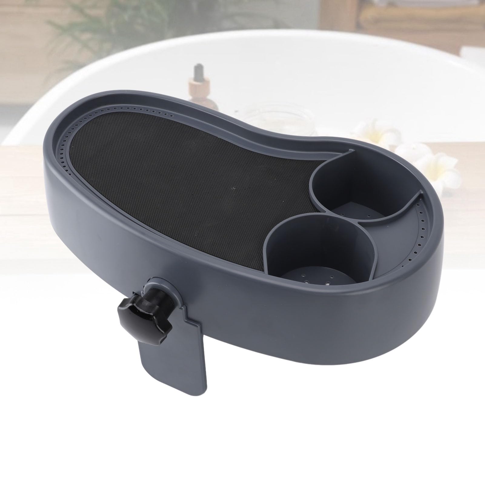 Plateau réglable pour Bain à remous, Plateau de Service sans Fil antidérapant avec Porte-gobelet pour Boissons, Livres et collations, Table d’appoint en Plastique résistant pour