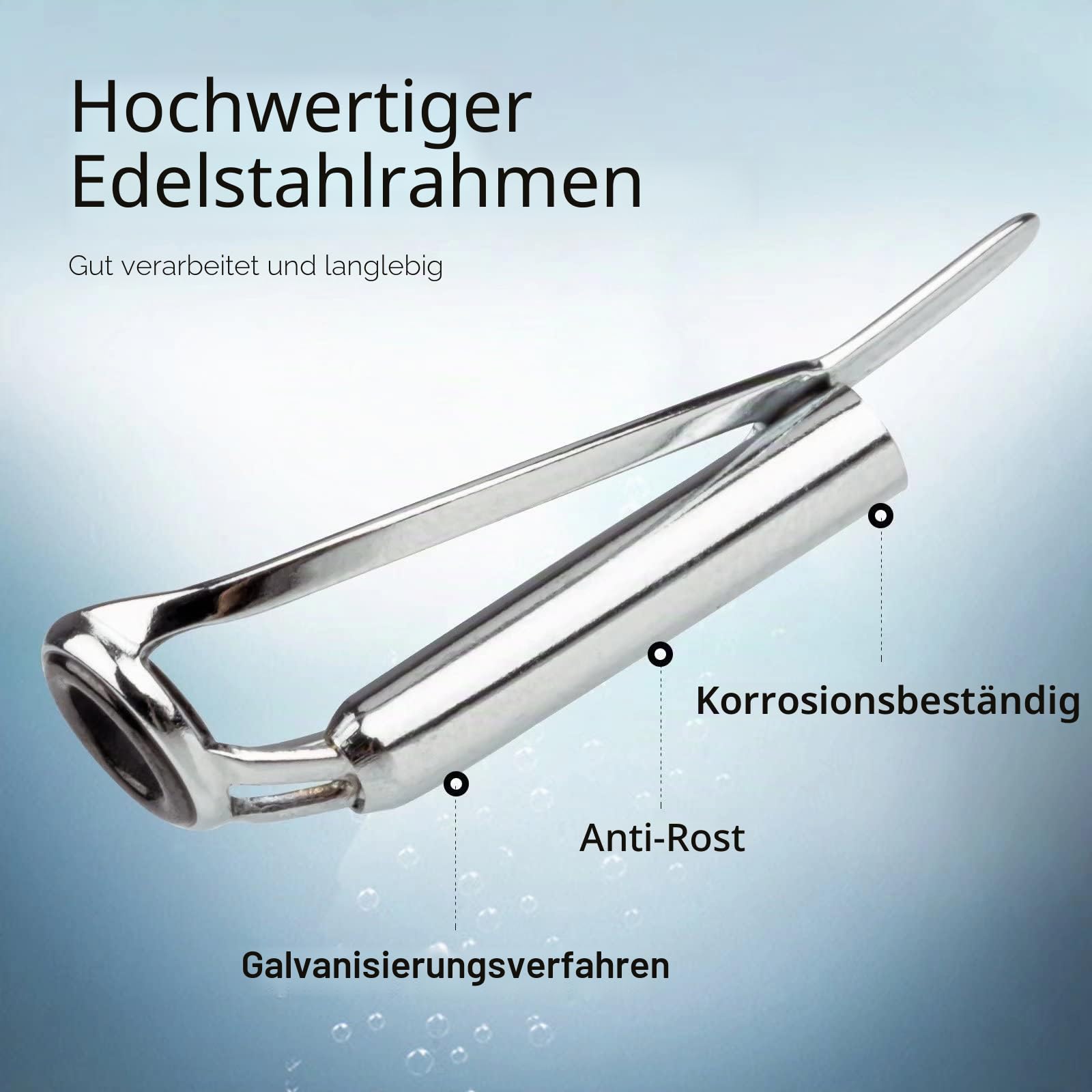 THKFISH Rutenspitzen-Reparaturset, 50 Stück, Angelrutenspitzen, Ersatzset, Stangenspitzen-Reparatur-Set mit Box, 10 Größen