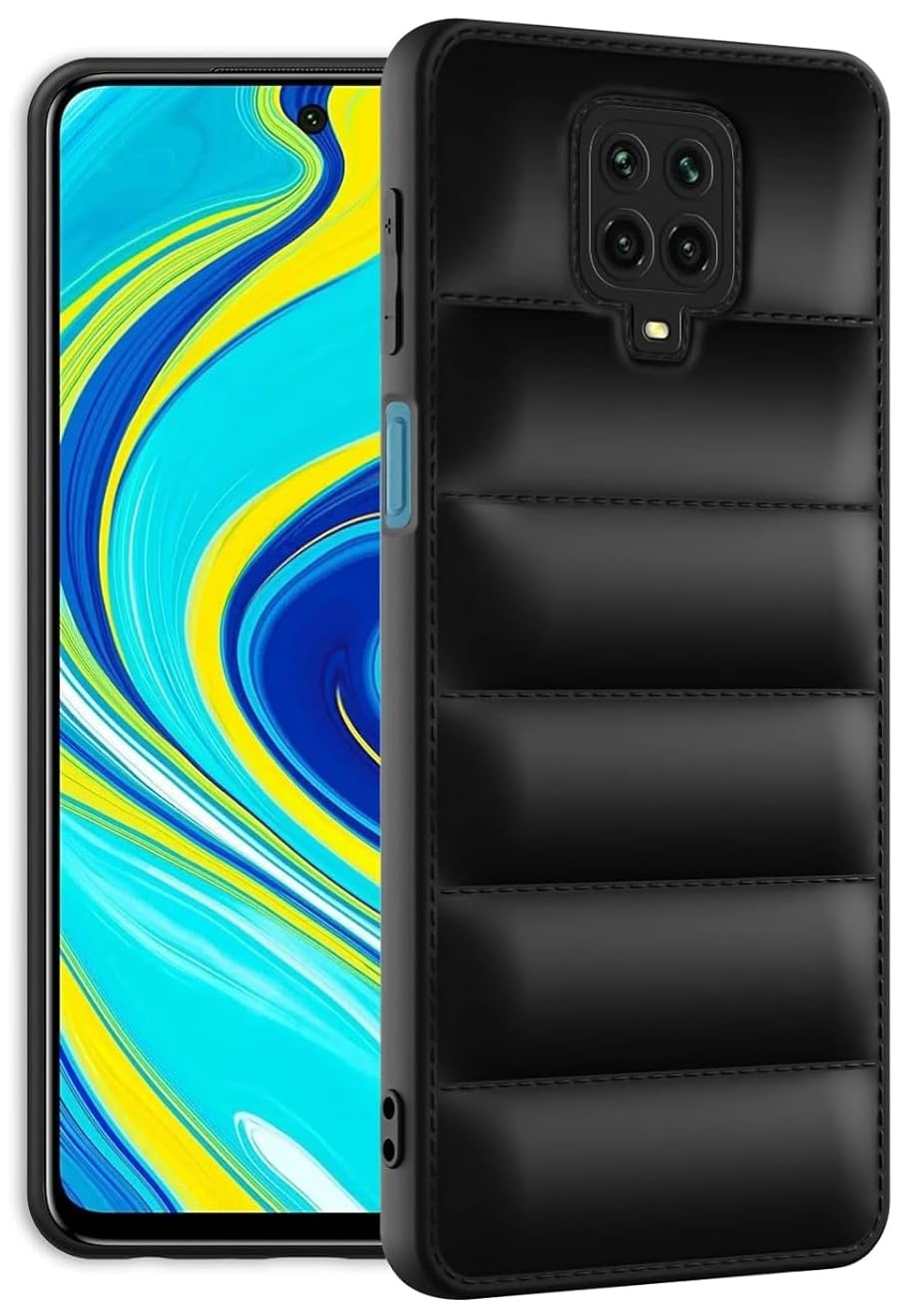 GoldKart® Puffer Silicone Back Cover for Redmi Note 9 Pro/Note 9 Pro Max/Note 10 Lite | Scratch Resistance Mobile Cover, Camera Protection Case - Black (B0DBB13L8B) Amazon Price History, Amazon Price Tracker