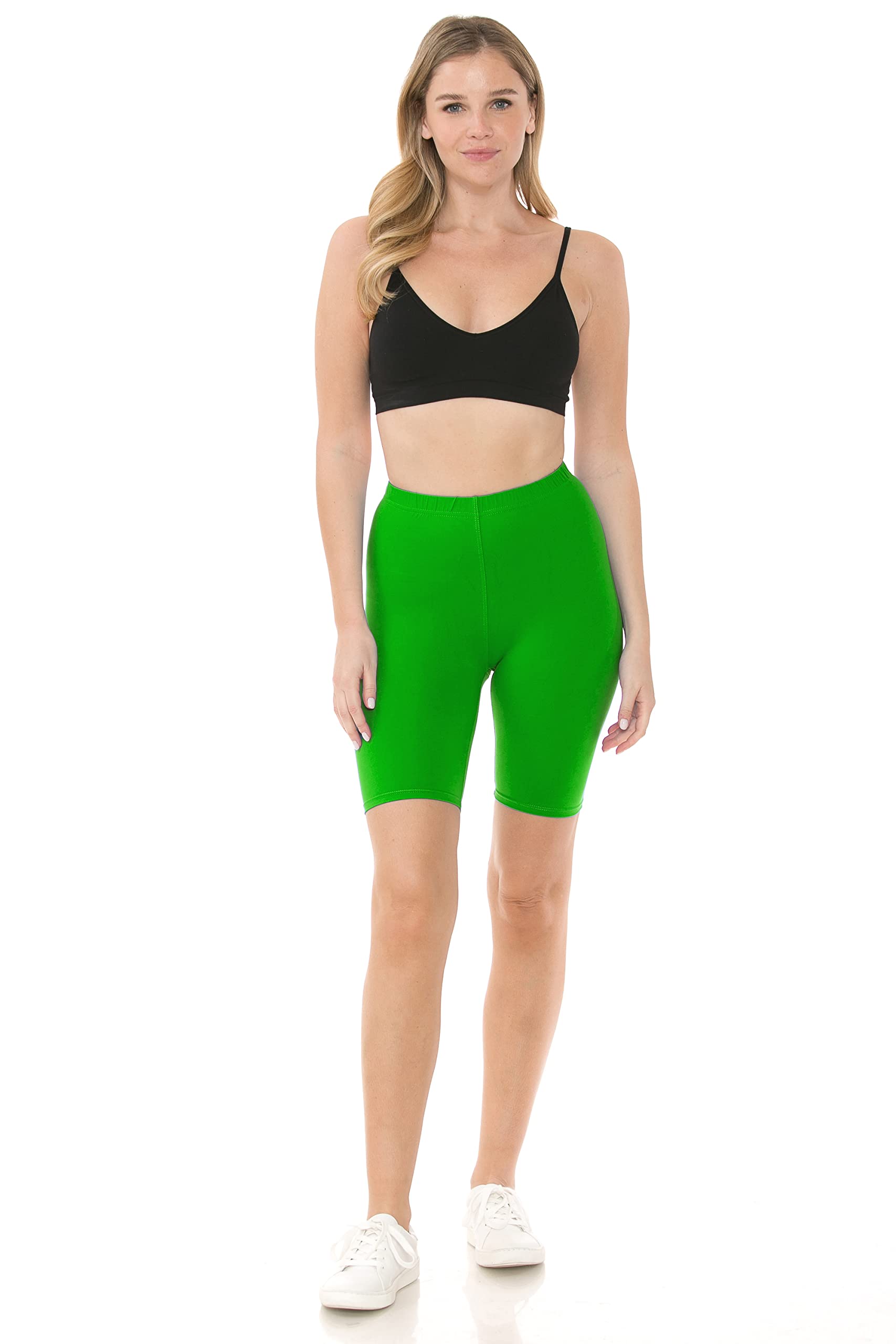 Leggings Depot Short de motard taille haute doux et tendance pour femme, short athlétique pour le yoga, vert kelly, Taille XL