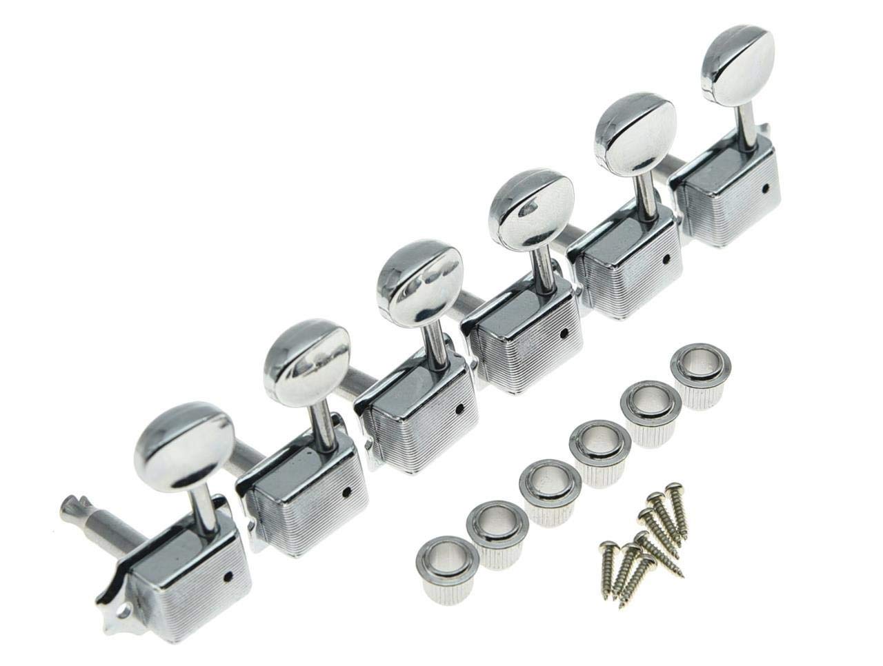 KAISH Chrome Lefty Vintage Guitar Tuning Keys Left Handed Tuners for Strat/Tele Korea Made - Image 2
