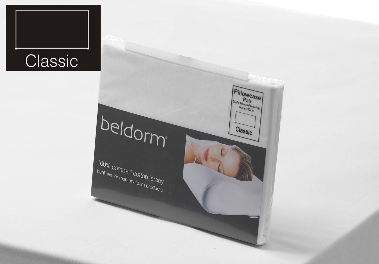 Belledorm 100% Combed Cotton Jersey Memory Foam Deep Fitted Sheet Double in White 38cm Deep