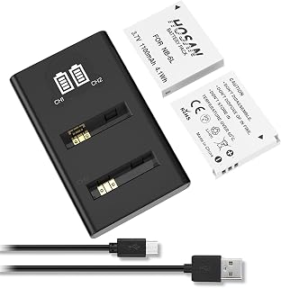 HOSAN NB-6L 純正互換 バッテリー 2個 + USB 急速充電器 対応機種 Canon NB 6L PowerShot SX530HS SX710HS SX610HS SX700HS SX600HS D30 S120 S200 SX510HS SX170IS SX280HS SX500IS SX260HS D20 S95 S90 D10 IXY32S IXY31S IXY30S IXY10S IXY200F IXY930IS IXY110IS