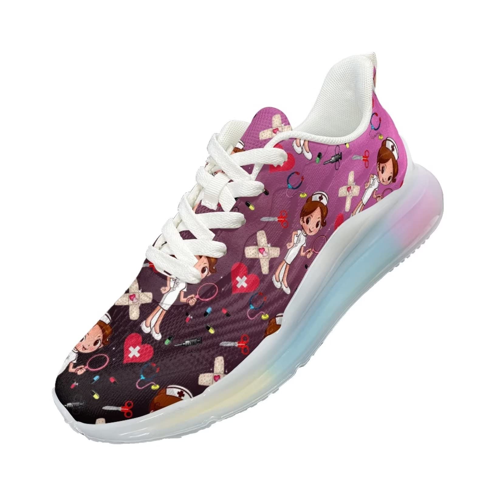 Scarpe da ginnastica da donna sportive sportive slip-on da donna scarpe da allenamento traspiranti leggere, Infermiera 13, 41 EU