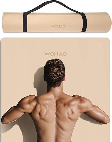 Miniatura 1 de Extra Wide & Thick 8mm Yoga Mat, 72"x31.5" Large Non Slip Exercise Mat, Premium POE Material for Superior Cushioning & Stability, with Strap for