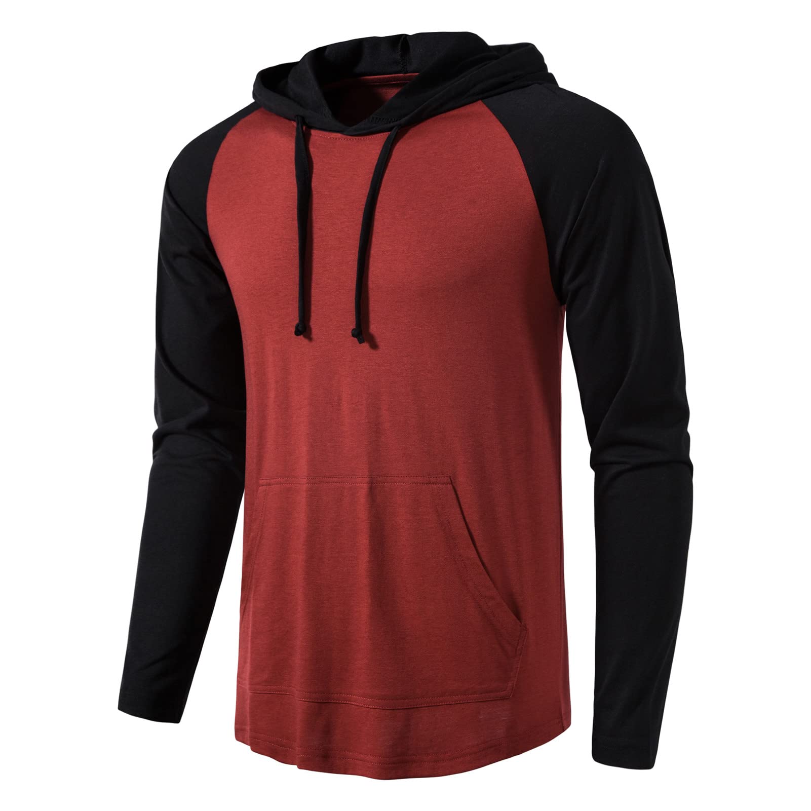 SIR7Men's Gym Workout Active Long Sleeve Pullover Lightweight Hoodie Casual Hooded Sweatshirts