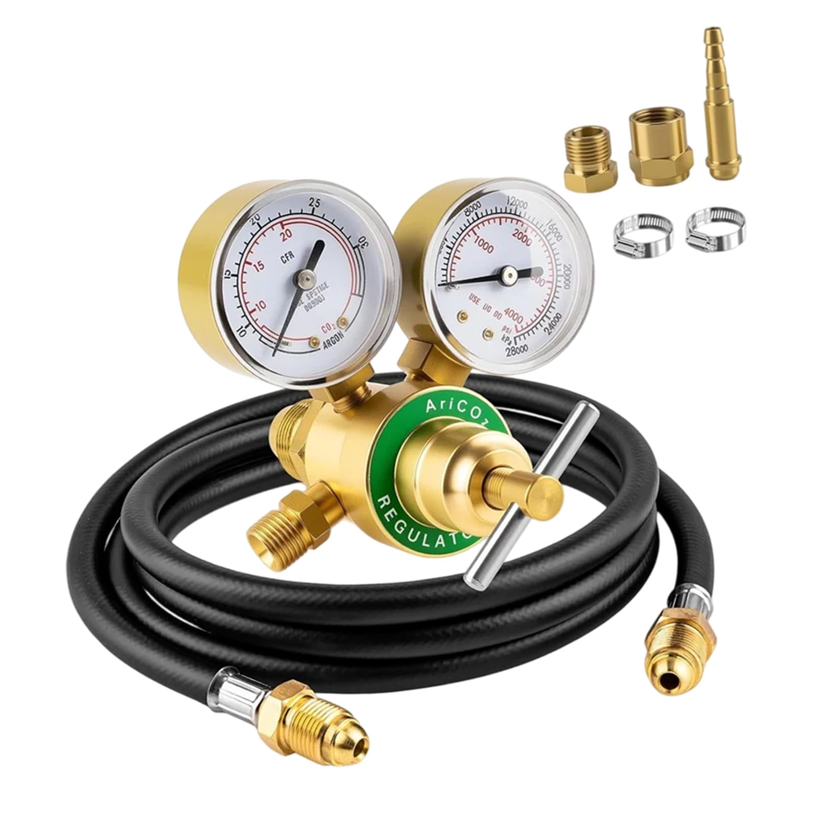 Zepfjhe Men's Of 1 Multiple Port Regulator With High Accuracy For Argon Co2 Tanks And Welding Regulator