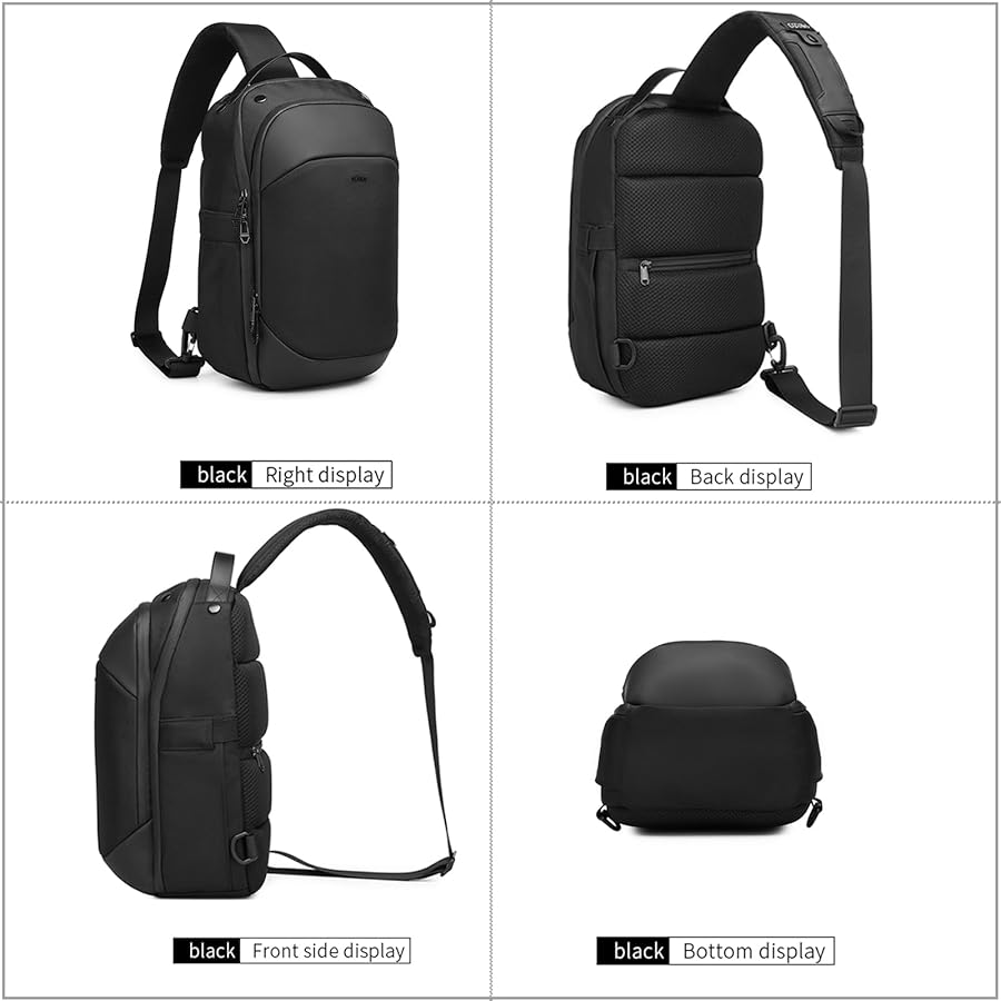 Borsa A Tracolla Uomo 15L Impermeabile - Per IPad 12.9", Design Tattico, 11 Tasche, Ideale Per Lavoro E Viaggi