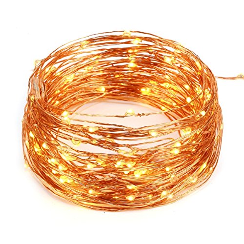 Copper Wire Lights Strings, LTROP 7ft 20 LED AA Battery Powered Starry String Lights, Ambiance Rope Light for Outdoor, Garden, Home, Dancing, Christmas Party (Batteries Not Included) - Warm White