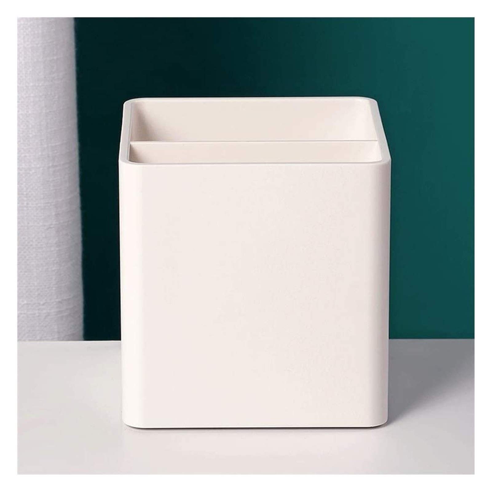 Portalápices Portalápices Multifuncional de Dos Rejillas Estuche para lápices Creativo con Personalidad de Oficina más Cuadrado para niños Simples (Blanco)