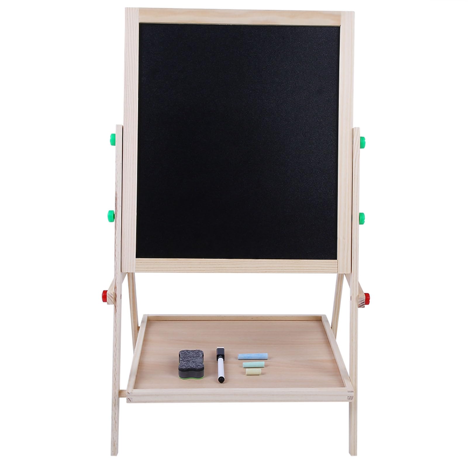 Tavolo da Disegno in Legno Artistico a Doppio Lato 2 in 1 per Bambini - Altezza Regolabile, Legno di Pino Resistente, Gioco Creativo, 2 unità