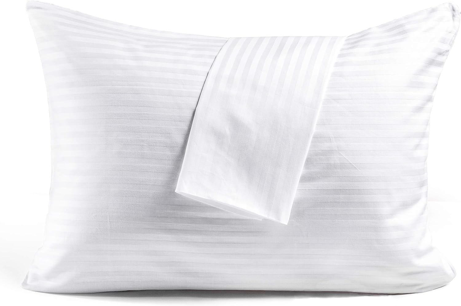 FAUNNA 600TC 100% Cotton Pillow Protectors, Standard Size (20x26), 2 Pack, Oeko-TEX Certified, Hotel Grade Pillow Cover with Silent Zipper, Zip Up Pillow Cases, WhiteOEKO-TEX STANDARD 100