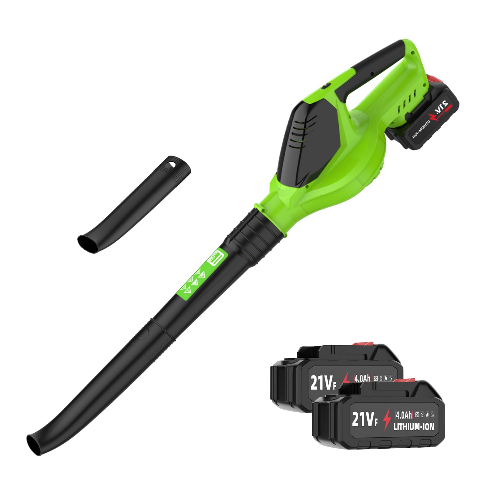 Soffiatore Aspirapolvere a Lame con Batteria 21V Aspirapolvere Foglie Jardin 3000W Ventilatore a Foglie Potente a 5 Velocità Ventilatore da Neve per Giardino e Cura