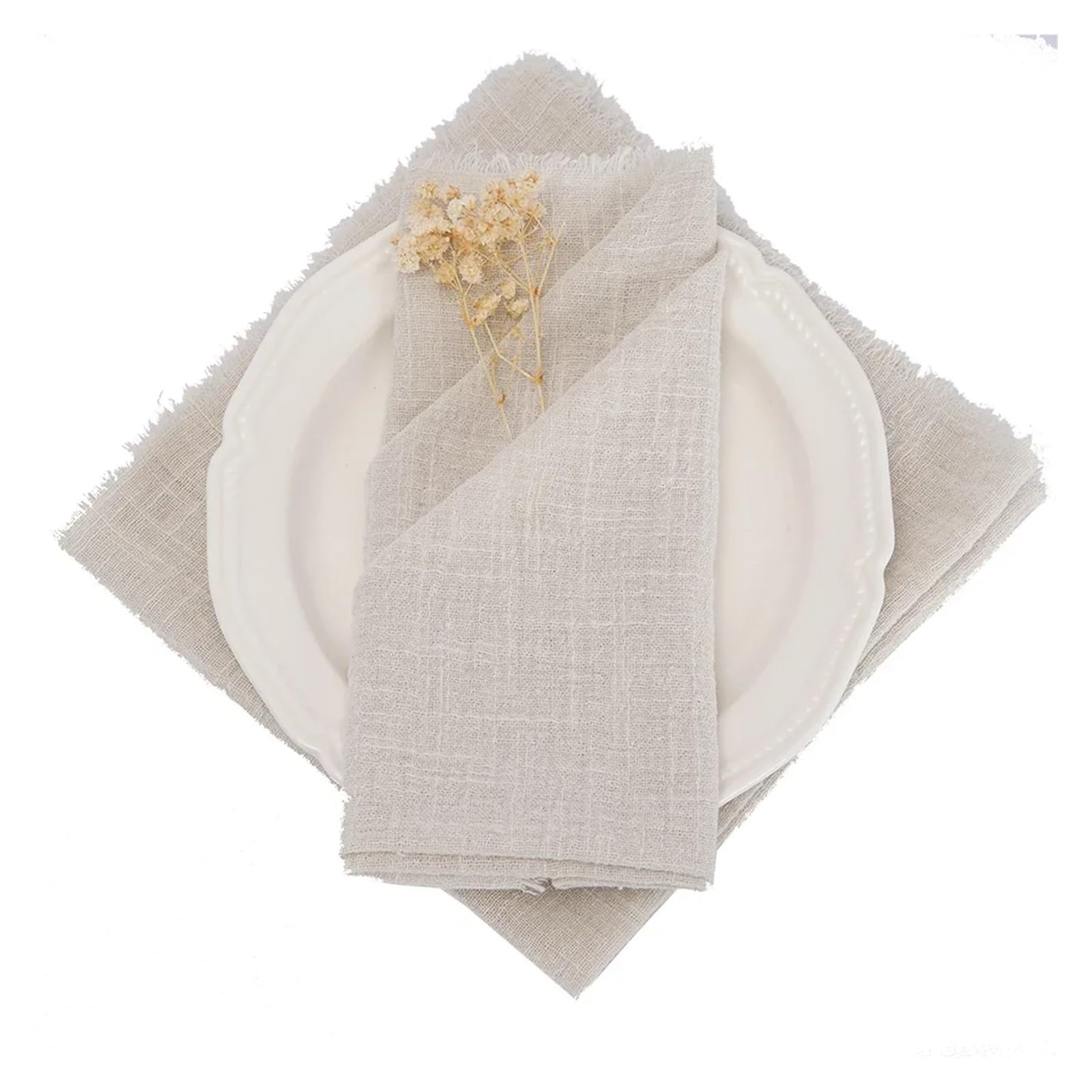 24pcs Cotton Napkin 32x32cm Tea Towel Wedding Party Table Decor Burrs Napkins