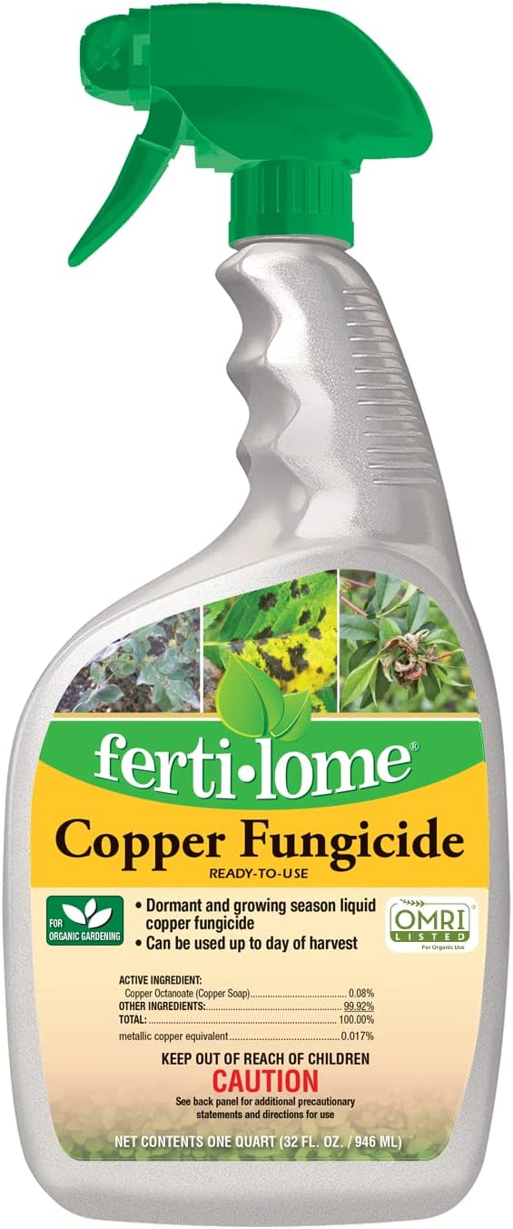 Fertilome (16132) Copper Fungicide Concentrate, Controls Needle Blight, Blackspot, Powdery Mildew and More, OMRI Listed (16 oz.)