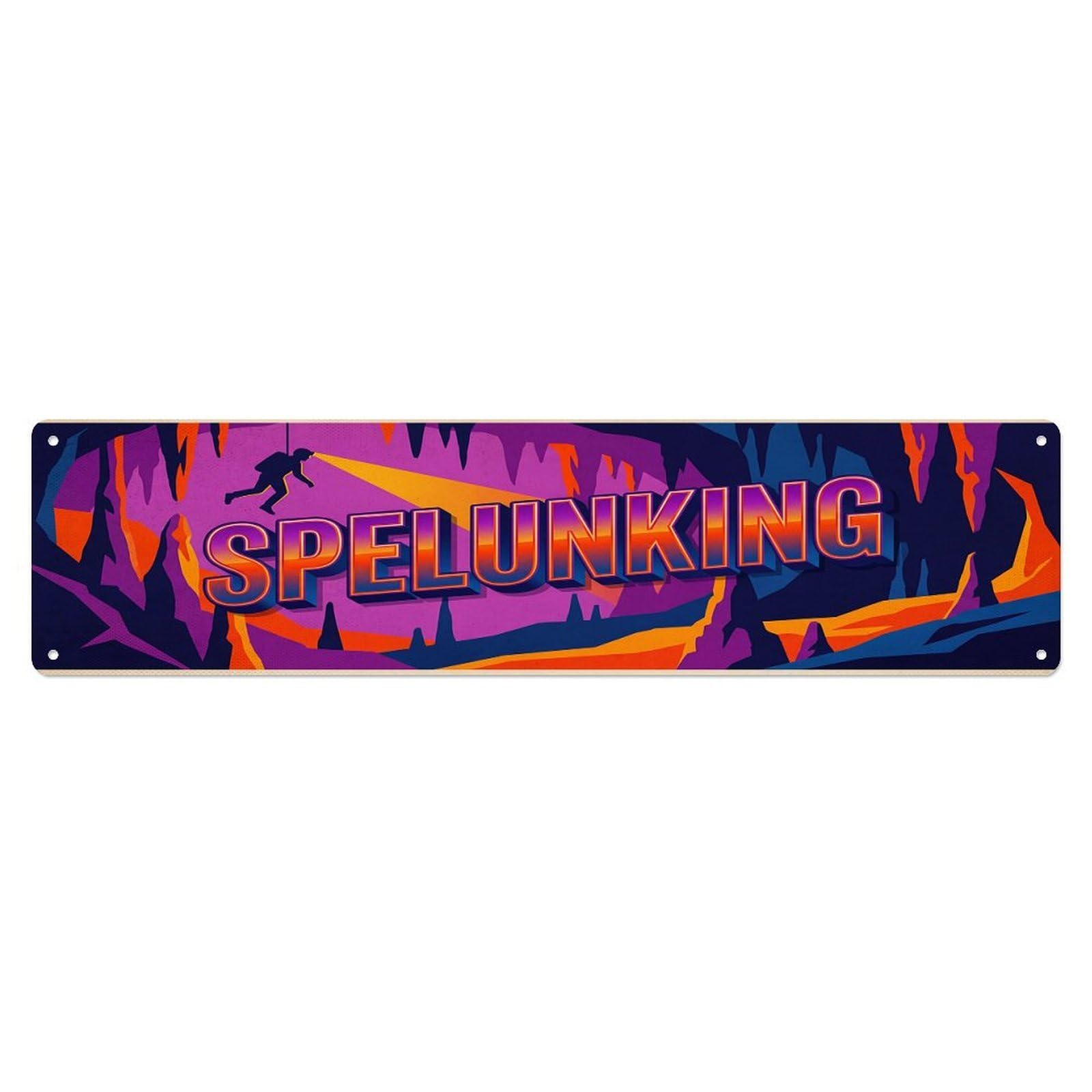 Cmhok Vintage Style Vintage Spelunking Outdoor Activity Sports Metal Tin Sign Wall Decor For Cafe, Club, Garden Metal Poster 4X16inch
